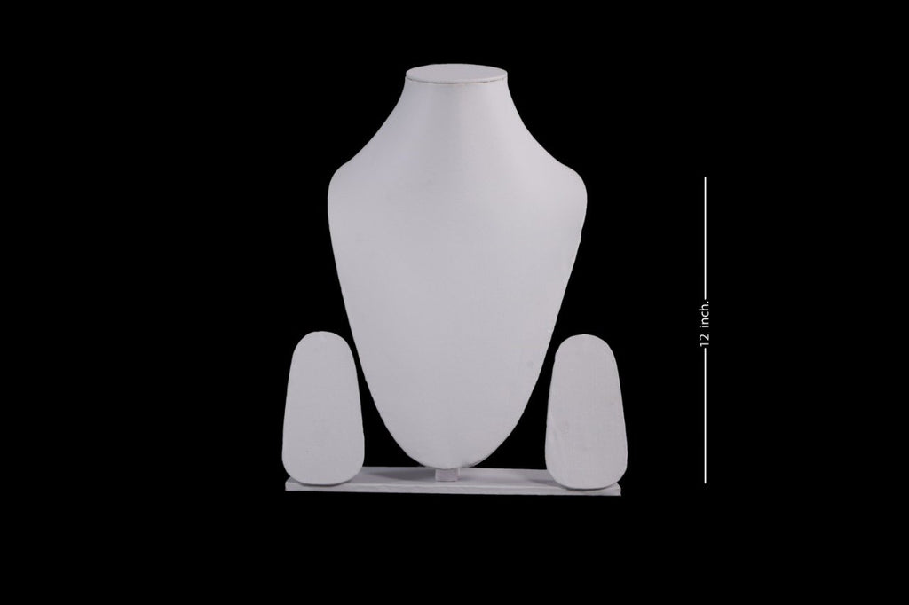 Rexine Dummy For Necklace Set | White Color