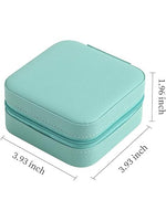 Jewellery Organiser PU Leather Zipper Portable Storage Box Case with Dividers Container for Rings, Earrings, Necklace Home Organizer