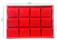 Velvet Earring Tray - Red Color