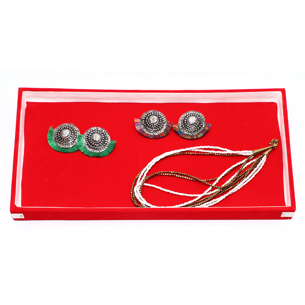 Plain Tray For Jewellery | Red Color