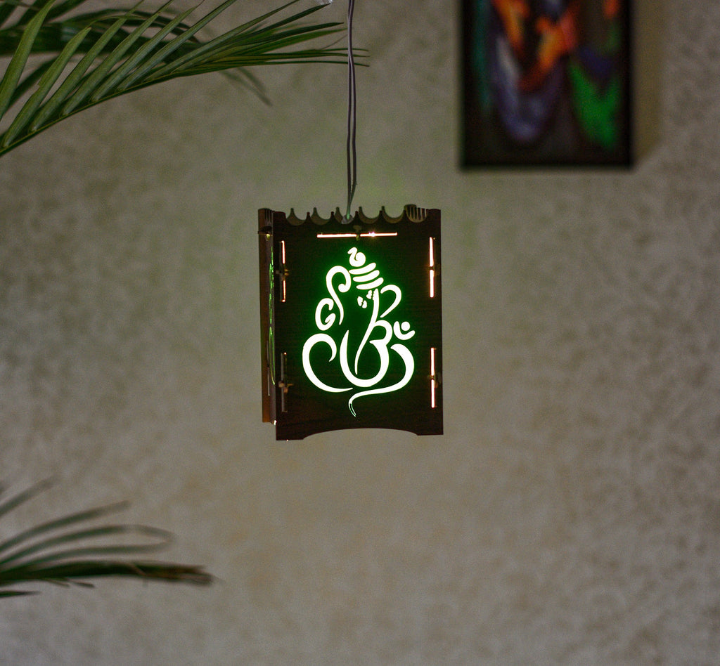 Mini Wooden Lamp With Light (y) - Raj Bhai