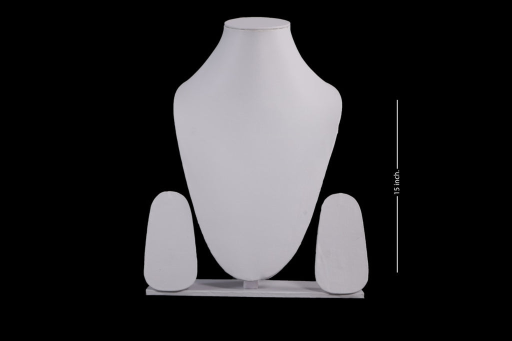 15" White Rexine Dummy For Necklace Set 