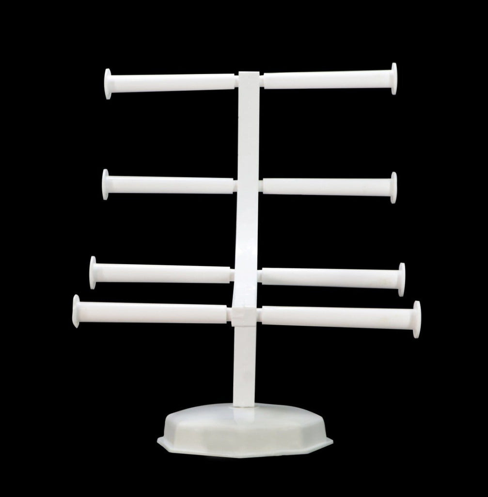Jewelry Bangle Display Stand Wooden Polish 4 Roll Bangle Stand White   Door step shopping